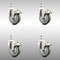 Service Caster 4 Inch 316SS Gray Polyurethane Wheel Swivel 12mm Stem Caster Set Lock Brake SCC-SS316TSTTL20S414-PPUB-M1215-4 - alternate 1